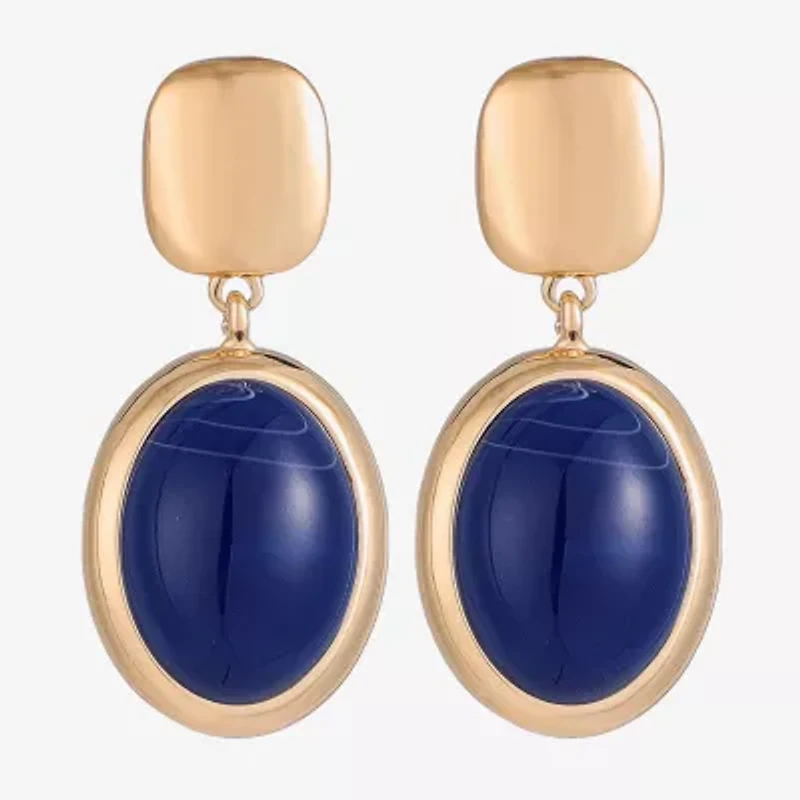 Monet Jewelry Gold Tone Womens Oval Hypoallergenic Drop Earrings