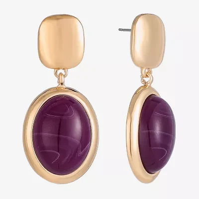 Monet Jewelry Gold Tone Womens Oval Hypoallergenic Drop Earrings