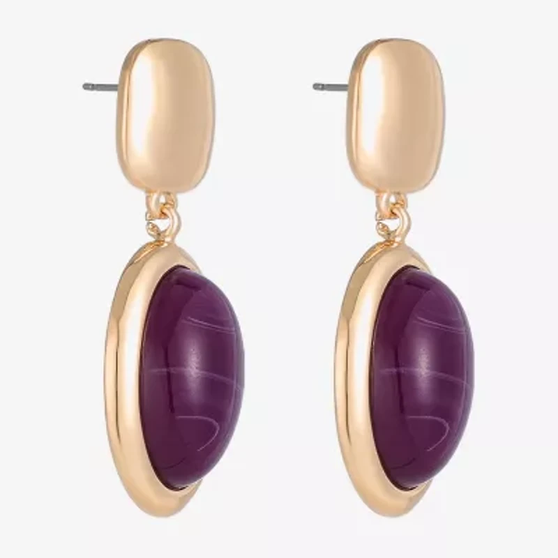 Monet Jewelry Gold Tone Womens Oval Hypoallergenic Drop Earrings