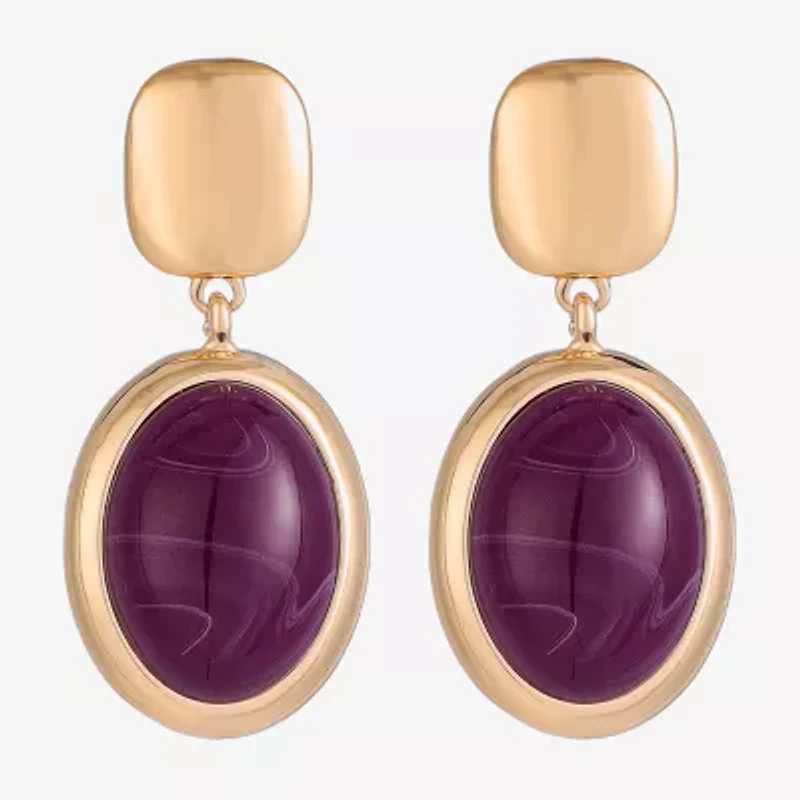 Monet Jewelry Gold Tone Womens Oval Hypoallergenic Drop Earrings