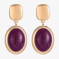 Monet Jewelry Gold Tone Womens Oval Hypoallergenic Drop Earrings