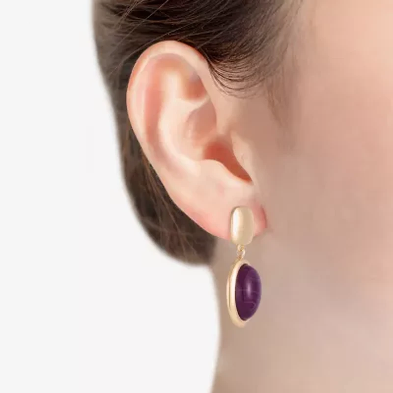 Monet Jewelry Gold Tone Womens Oval Hypoallergenic Drop Earrings