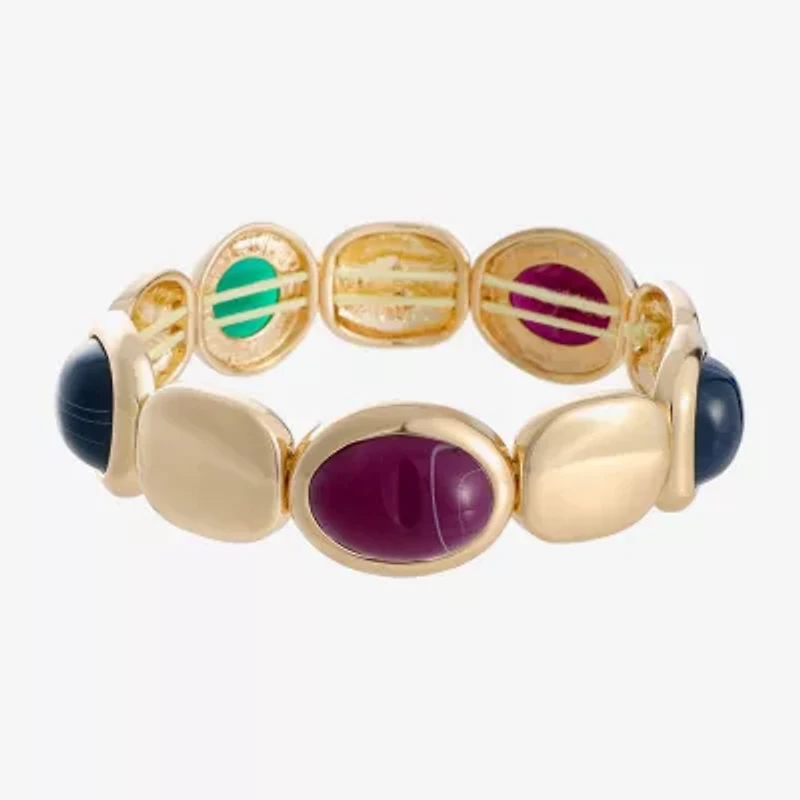 Monet Jewelry Gold Tone Womens Oval Cushion Stretch Bracelet