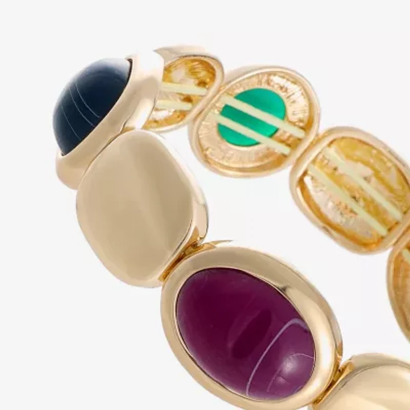 Monet Jewelry Gold Tone Womens Oval Cushion Stretch Bracelet