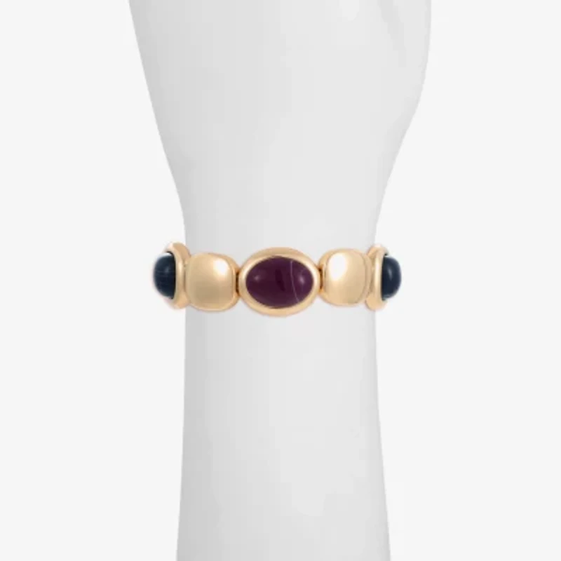 Monet Jewelry Gold Tone Womens Oval Cushion Stretch Bracelet