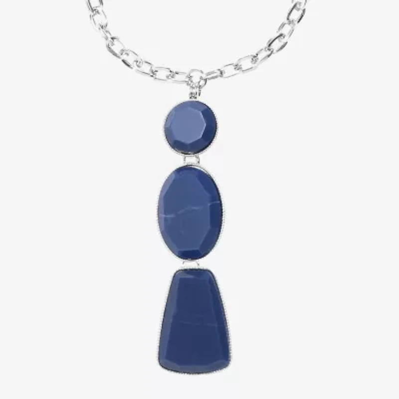 Liz Claiborne Multi Shape Womens 20 Inch Pendant Necklace