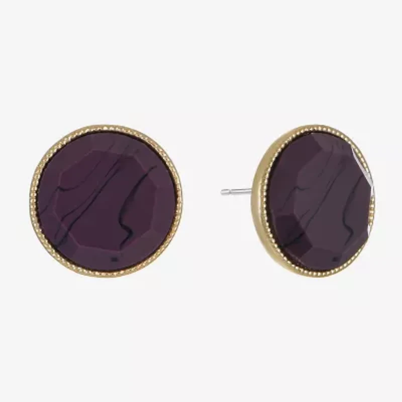 Liz Claiborne Button 18mm Circle Stud Earrings