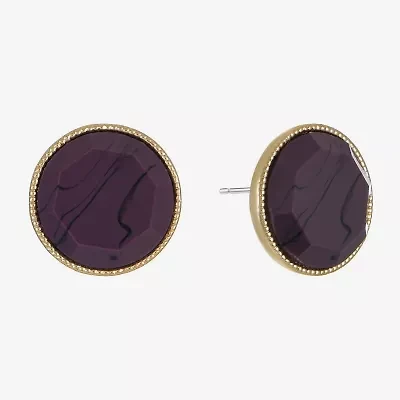 Liz Claiborne Button 18mm Circle Stud Earrings