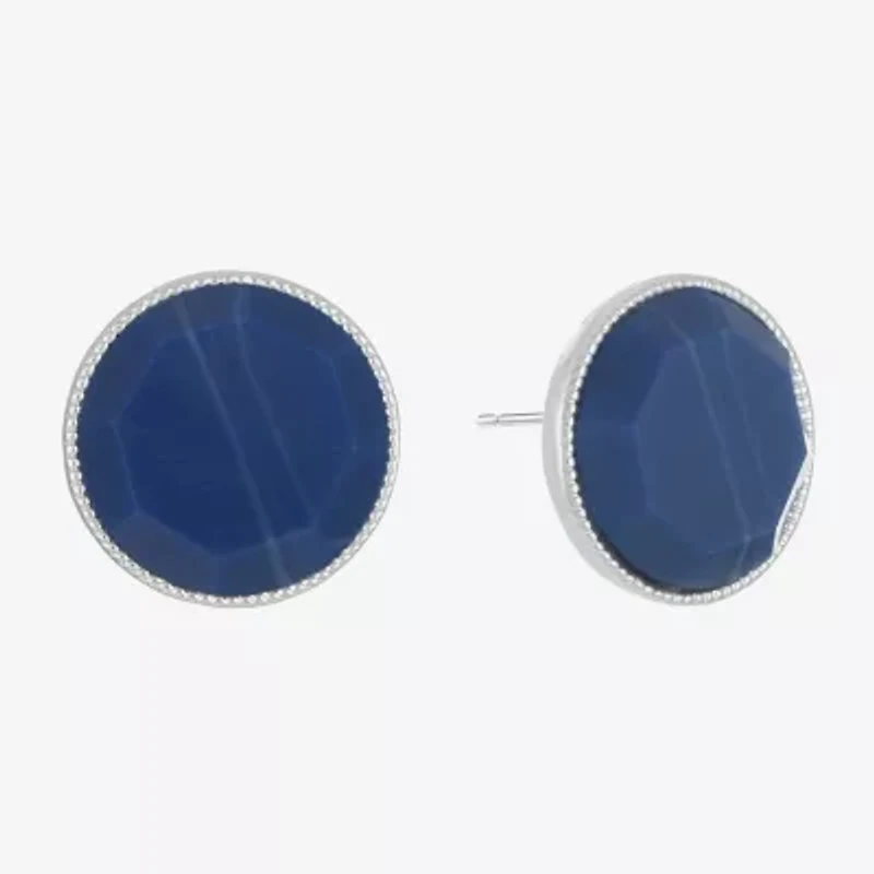 Liz Claiborne Button 18mm Circle Stud Earrings