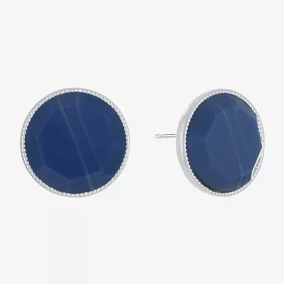 Liz Claiborne Button 18mm Circle Stud Earrings