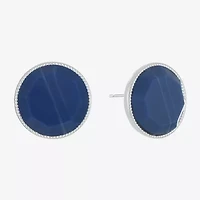 Liz Claiborne Button 18mm Circle Stud Earrings