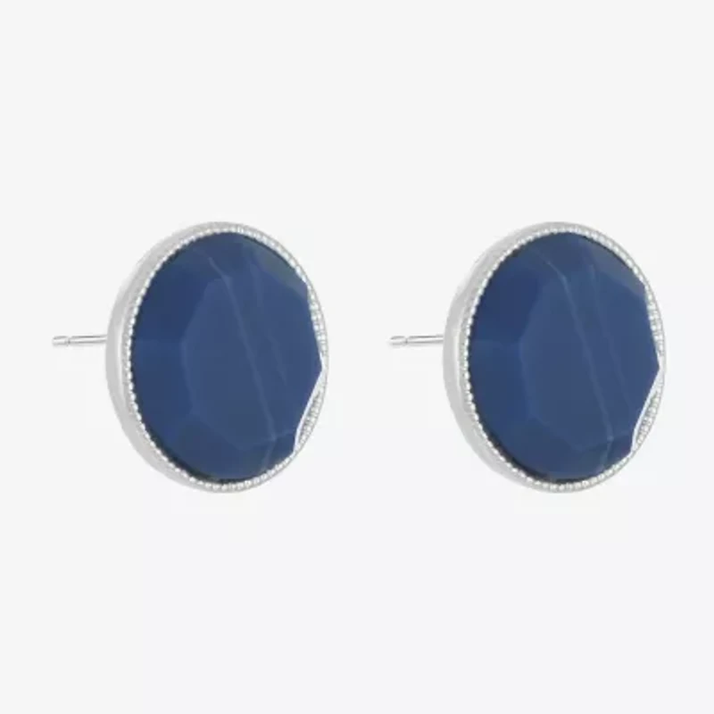 Liz Claiborne Button 18mm Circle Stud Earrings