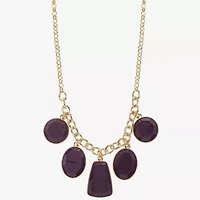 Liz Claiborne Multi Shape Frontal Womens 17 Inch Collar Necklace