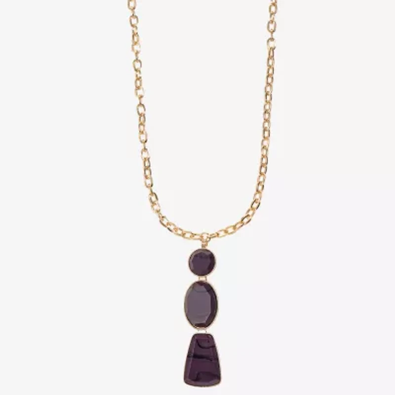 Liz Claiborne Multi Shape Womens 20 Inch Pendant Necklace