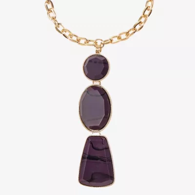 Liz Claiborne Multi Shape Womens 20 Inch Pendant Necklace