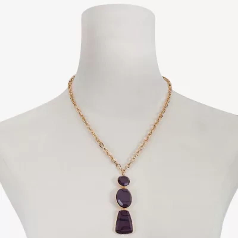 Liz Claiborne Multi Shape Womens 20 Inch Pendant Necklace