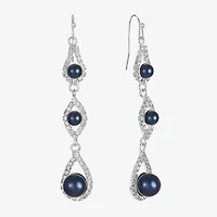 Monet Jewelry Timeless Linear Womens Simulated Pearl Round Drop Earrings