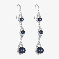 Monet Jewelry Timeless Linear Womens Simulated Pearl Round Drop Earrings