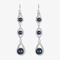 Monet Jewelry Timeless Linear Womens Simulated Pearl Round Drop Earrings