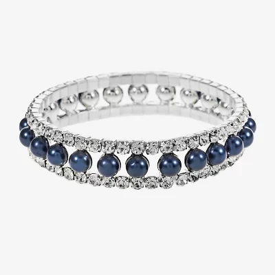 Monet Jewelry Timeless Womens Simulated Pearl Round Stretch Bracelet