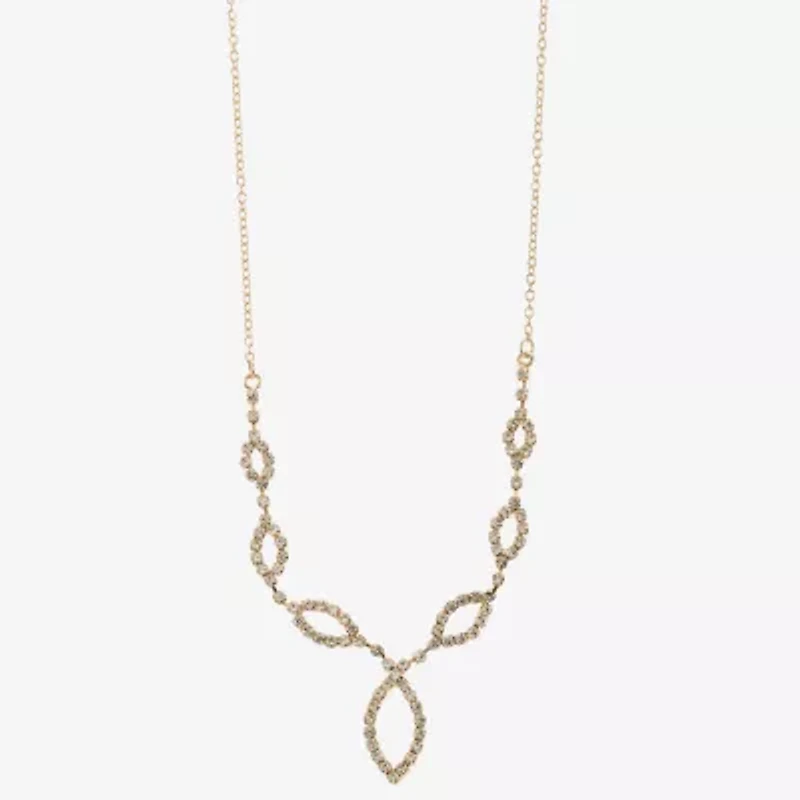 Monet Jewelry Timeless Gold Tone Womens Glass 16 Inch Y Necklace