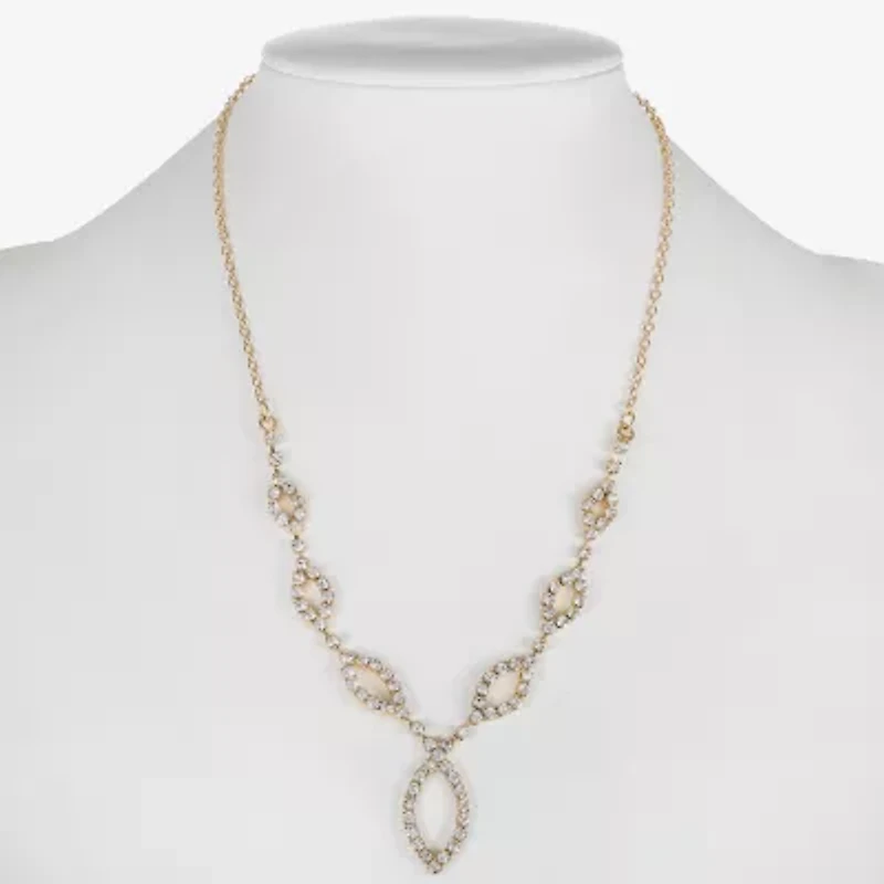 Monet Jewelry Timeless Gold Tone Womens Glass 16 Inch Y Necklace