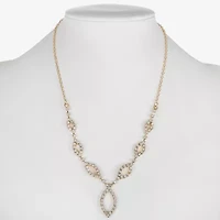 Monet Jewelry Timeless Gold Tone Womens Glass 16 Inch Y Necklace