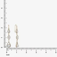 Monet Jewelry Timeless Gold Tone Womens Glass Simulated Pearl Drop Earrings
