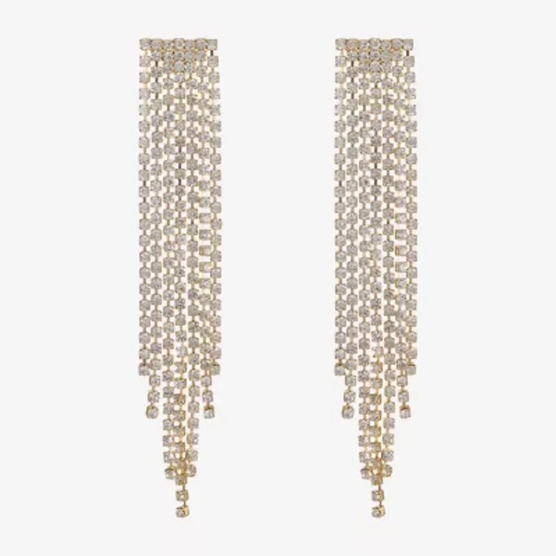 Monet Jewelry Timeless Gold Tone Womens Glass Hypoallergenic Chandelier Earrings
