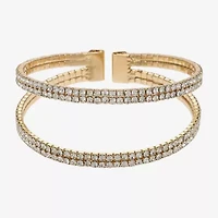 Monet Jewelry Timeless Gold Tone Womens Glass Cuff Bracelet