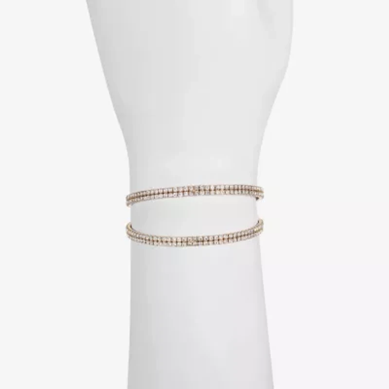 Monet Jewelry Timeless Gold Tone Womens Glass Cuff Bracelet