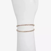 Monet Jewelry Timeless Gold Tone Womens Glass Cuff Bracelet