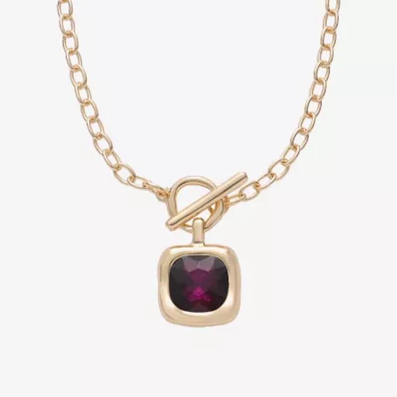 Liz Claiborne Pendant Toggle Necklace & Stud Earring Womens Glass 2-pc. Jewelry Set