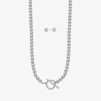 Liz Claiborne Beaded Toggle Necklace & Stud Earring Womens 2-pc. Jewelry Set