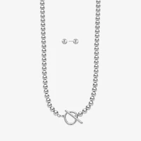 Liz Claiborne Beaded Toggle Necklace & Stud Earring Womens 2-pc. Jewelry Set