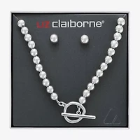Liz Claiborne Beaded Toggle Necklace & Stud Earring Womens 2-pc. Jewelry Set