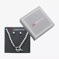 Liz Claiborne Beaded Toggle Necklace & Stud Earring Womens 2-pc. Jewelry Set