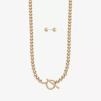 Liz Claiborne Beaded Toggle Necklace & Stud Earring Womens 2-pc. Jewelry Set