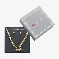 Liz Claiborne Beaded Toggle Necklace & Stud Earring Womens 2-pc. Jewelry Set