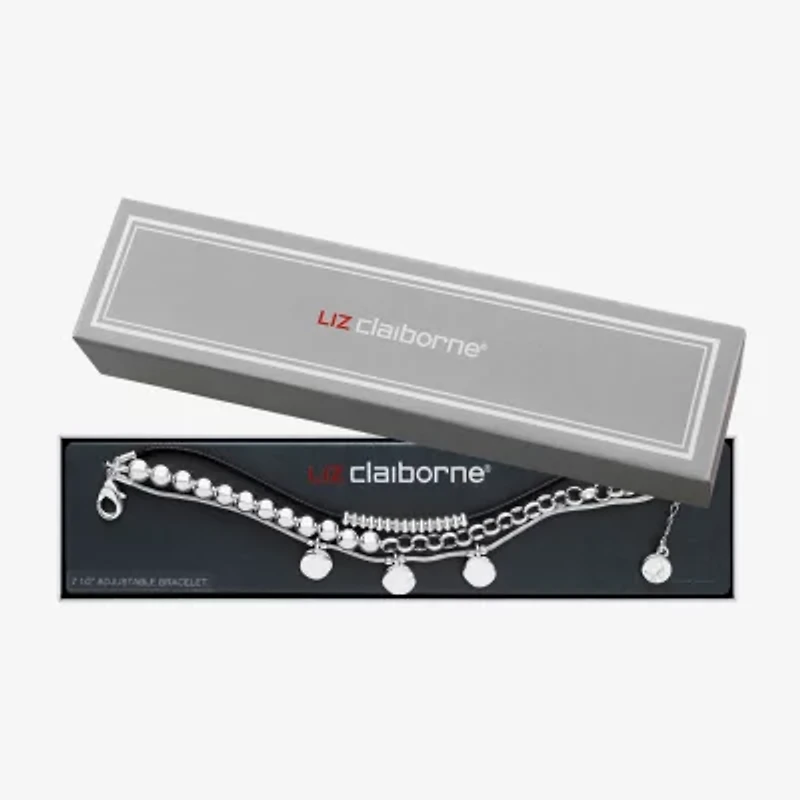Liz Claiborne 3 Row Womens Charm Bracelet