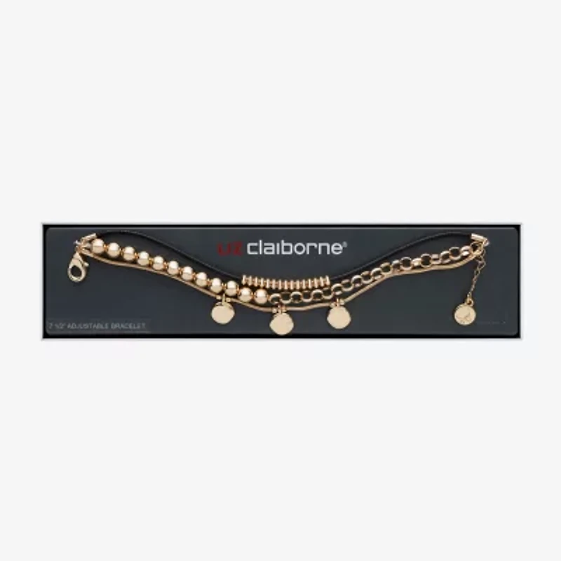 Liz Claiborne 3 Row Womens Charm Bracelet