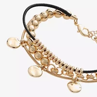 Liz Claiborne 3 Row Womens Charm Bracelet