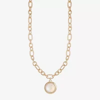 Liz Claiborne Gold Tone Womens 17 Inch Pendant Necklace