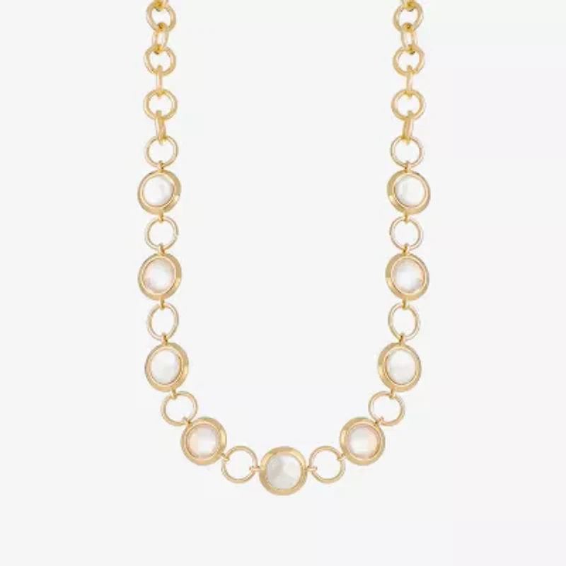 Liz Claiborne Gold Tone Womens 17 Inch Collar Necklace