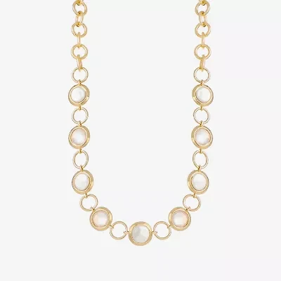 Liz Claiborne Gold Tone Womens 17 Inch Collar Necklace