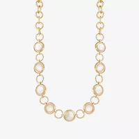 Liz Claiborne Gold Tone Womens 17 Inch Collar Necklace
