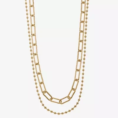 Liz Claiborne Womens 17 Inch Paperclip Chain Necklace