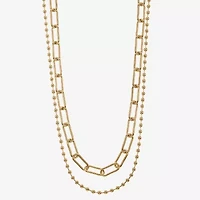 Liz Claiborne Womens 17 Inch Paperclip Chain Necklace