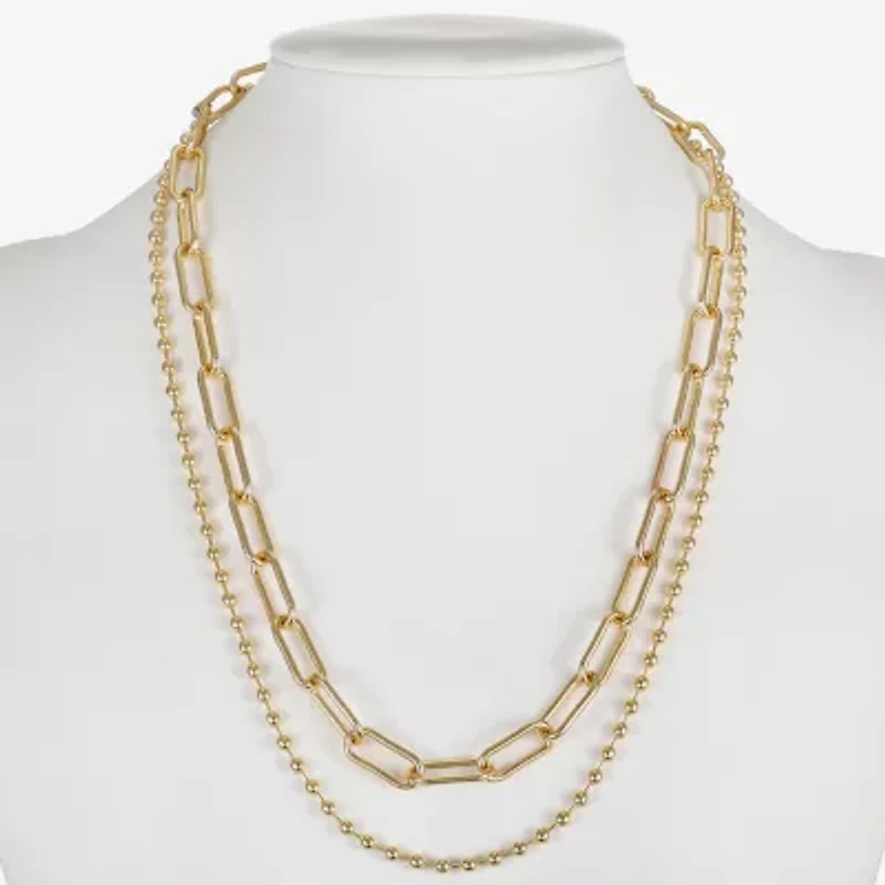 Liz Claiborne Womens 17 Inch Paperclip Chain Necklace