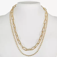 Liz Claiborne Womens 17 Inch Paperclip Chain Necklace